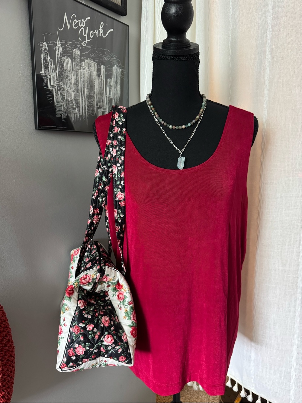Chico's Deep Raspberry Red Tank Top - Picture 7 of 7